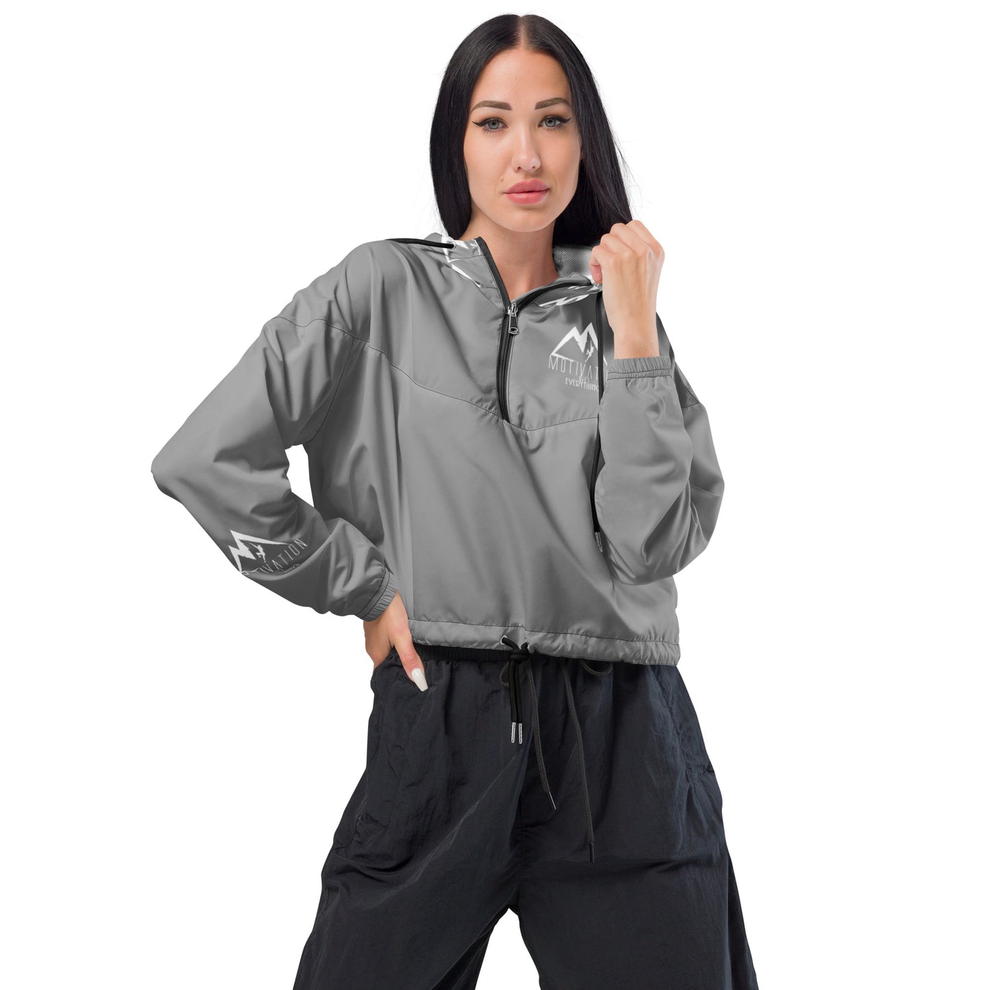 Motivation Over Everything Women’s cropped windbreaker